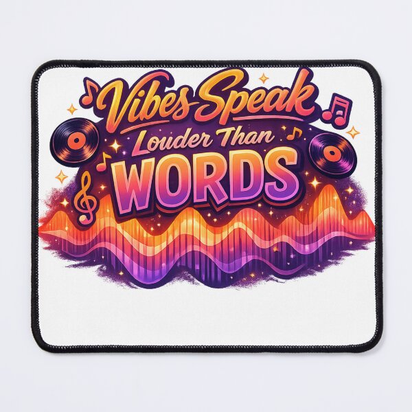 Item preview, Vibes Speak Louder Than Words – Retro Music Festival Design designed and sold by Rolta.