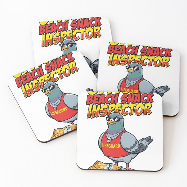 Item preview, Official Beach Snack Inspector Funny Pigeon Sticker designed and sold by mo-carnival.