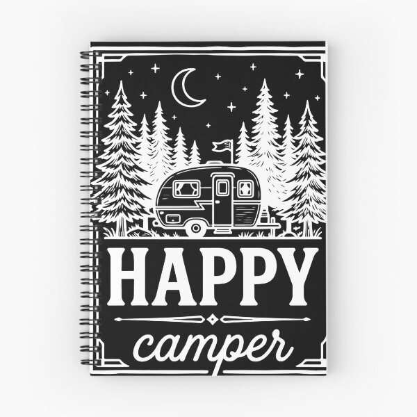 Item preview, Happy Camper Sweatshirt – Vintage Camper Van Pine Trees Moon Stars Retro Tee designed and sold by fawzimorsy.