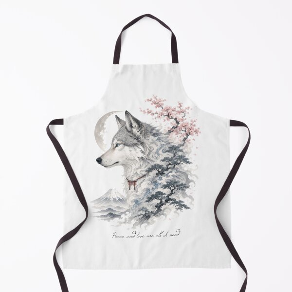 Item preview, Japanese Wolf Spirit - Peace & Love Minimalist Art designed and sold by AbderraimArt.