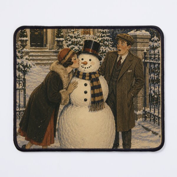 Item preview, Winter Kisses – Vintage Christmas Poster or Card from the 1920s designed and sold by GildedPagesCo.