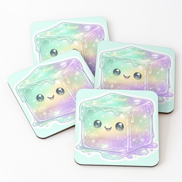 Item preview, Needoh Kawaii Galaxy Slime Cube Sticker | Pastel Rainbow Jelly Cube | Cute Sparkly Aesthetic Art designed and sold by Bhaskar Digital Art.