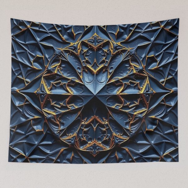 Item preview, Glowing Blue Purple Crystal Star Mandala Print designed and sold by IntelliMindDesigns.