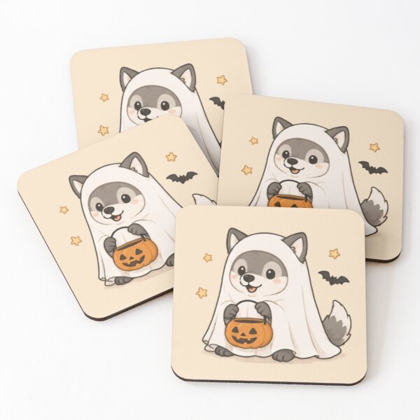 Item preview, Cute Halloween Ghost Wolf designed and sold by MellowMunchkins.