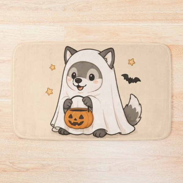 Item preview, Cute Halloween Ghost Wolf designed and sold by MellowMunchkins.