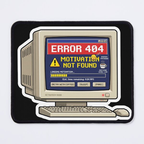 Item preview, Error 404 Motivation Not Found Funny Office Design designed and sold by Pixel Analytics.