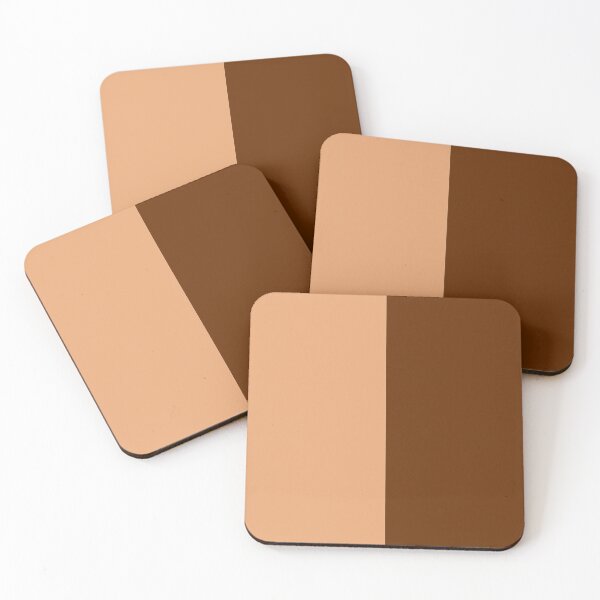 Item preview, Minimalist Peach Beige and Chocolate Brown Vertical Split designed and sold by pluielegere.