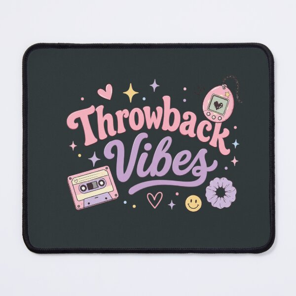 Item preview, Throwback Vibes Retro Aesthetic Cute Y2K Typography Vintage Nostalgia Pastel Graphic T-Shirt Sticker Design designed and sold by Sanika arts .