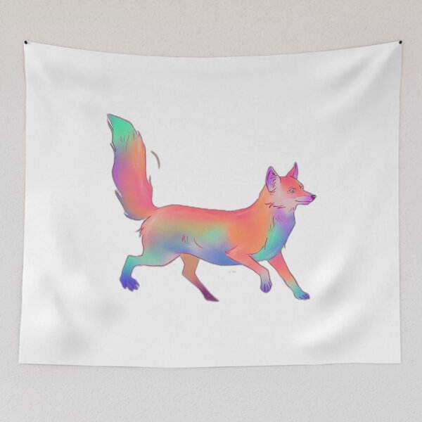 Item preview, Colorful Abstract Rainbow Fox Art designed and sold by DailyDoodlesBySumbul.
