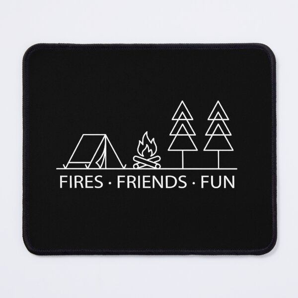 Item preview, Minimal Camping Scene Illustration – Tent Campfire Pine Trees Line Art Sticker designed and sold by fawzimorsy.
