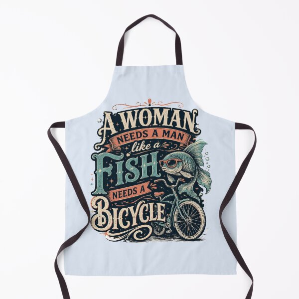 Item preview, A Woman Needs a Man Like a Fish Needs a Bicycle Vintage Feminist Typography designed and sold by Velora Printss.