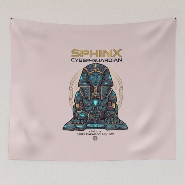 Item preview, Sphinx Cyber-Guardian - Futuristic Egyptian God Streetwear designed and sold by alalame.