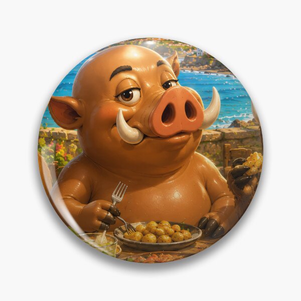 Item preview, Three Boar Friends Eating Together, Friendship and Food designed and sold by CanaryVibesArt.