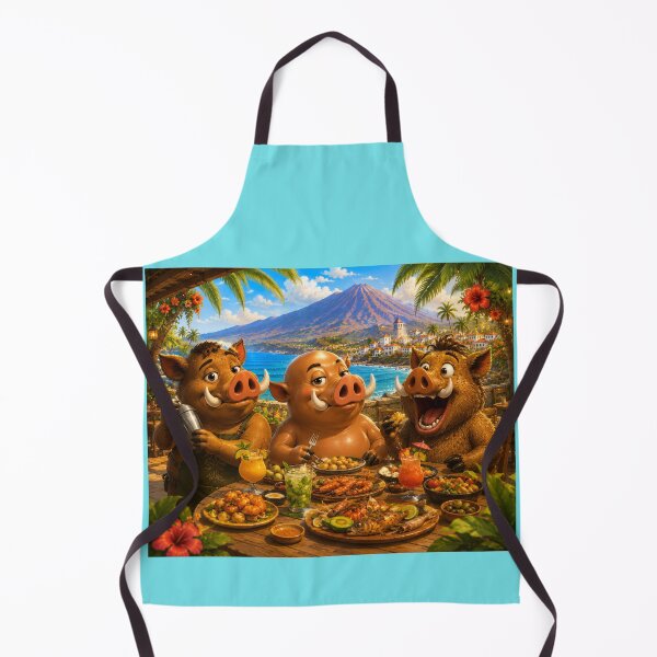 Item preview, Three Boar Friends Eating Together, Friendship and Food designed and sold by CanaryVibesArt.