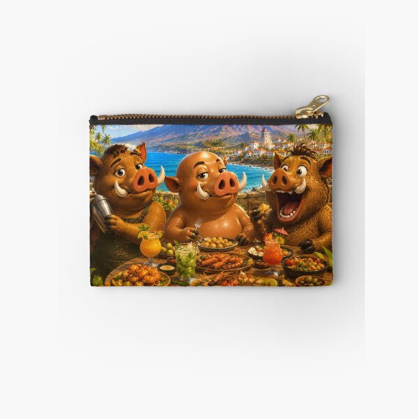 Item preview, Three Boar Friends Eating Together, Friendship and Food designed and sold by CanaryVibesArt.