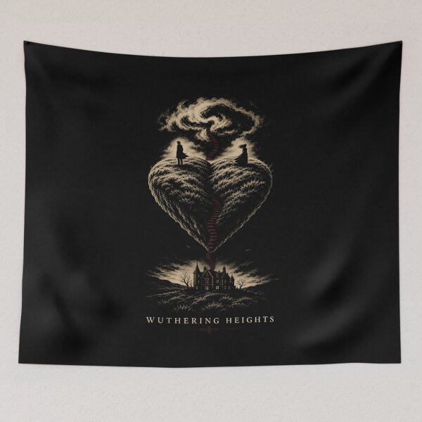 Item preview, Wuthering Heights Split Heart Landscape Surreal Dark Romance Art designed and sold by Fenay Designs.
