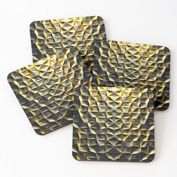 Item preview, Golden Yellow Faceted Geometric Mandala Print designed and sold by IntelliMindDesigns.