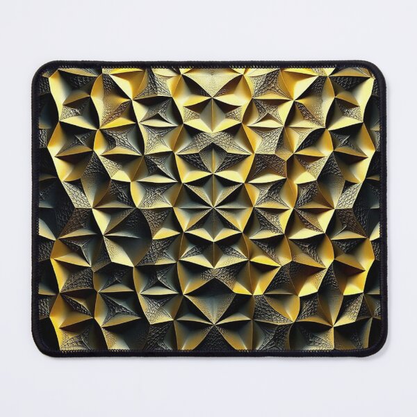 Item preview, Golden Yellow Faceted Geometric Mandala Print designed and sold by IntelliMindDesigns.