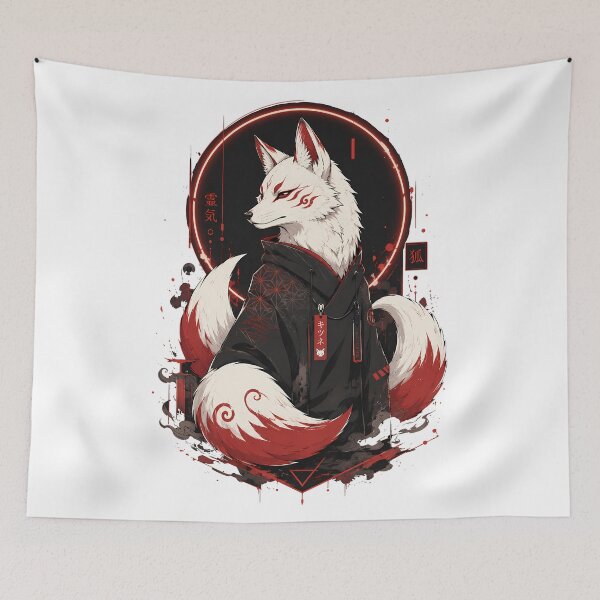 Item preview, Kitsune Fox Streetwear - Japanese Folklore Modern Art designed and sold by AbderraimArt.
