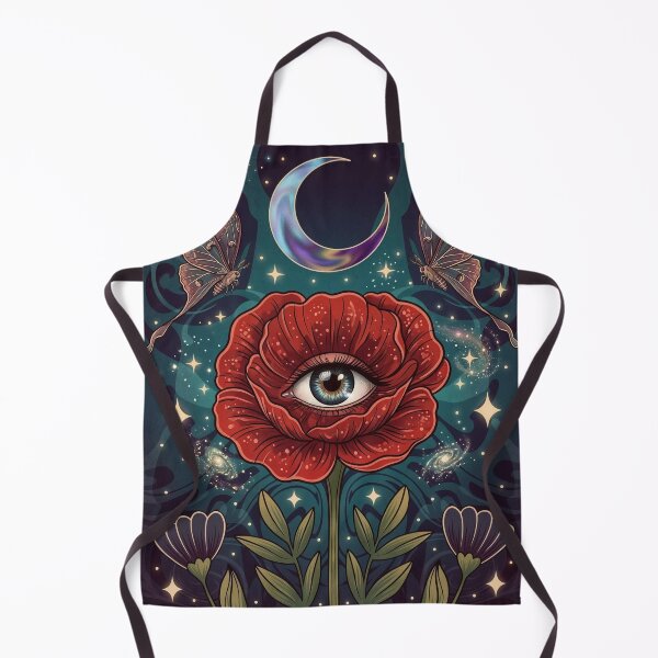 Item preview, Mystical Eye Flower Art Print | Celestial Poppy With Third Eye, Luna Moths & Crescent Moon | Witchy Botanical Cosmic Wall Decor designed and sold by RSDigitalPrintDesign.