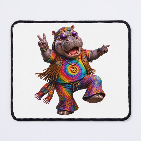 Item preview, Groovy Hippie Hippo Vibes designed and sold by HippyRikky.