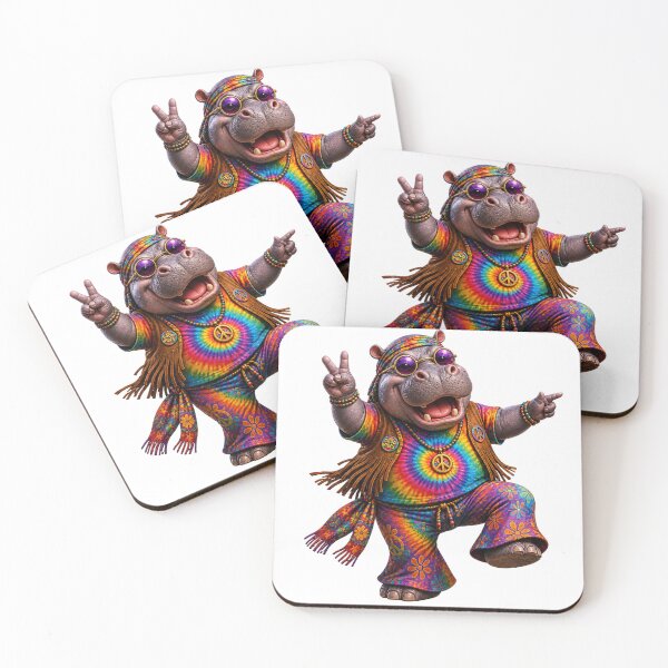 Item preview, Groovy Hippie Hippo Vibes designed and sold by HippyRikky.