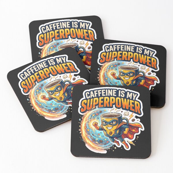 Item preview, Caffeine Is My Superpower Funny Coffee Design designed and sold by Pixel Analytics.