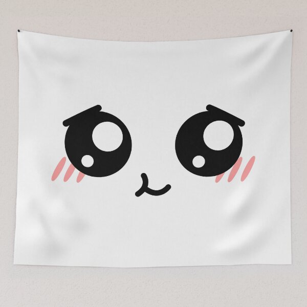 Item preview, Cute kawaii happy calmed blushing face designed and sold by BlushyPrint.