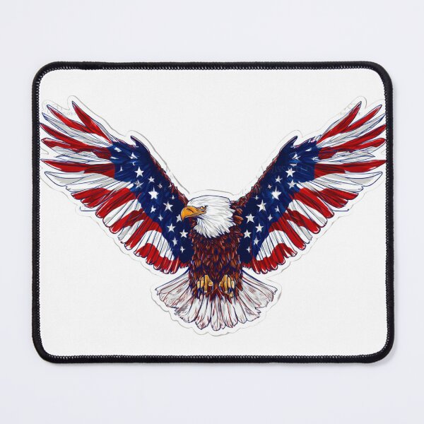 Item preview, Patriotic Bald Eagle Flying American Flag Wings Sticker designed and sold by GeekStickerLab.
