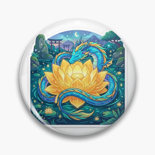 Item preview, Azure Dragon and Golden Lotus Sticker Anime Kawaii Lover designed and sold by uegi.