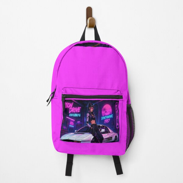 Item preview, Neon Drive 1987 Cyberpunk Girl and Synthwave Car designed and sold by JMAVILA ART.