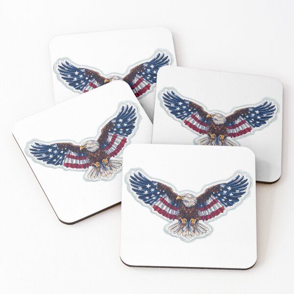 Item preview, Distressed American Flag Flying Eagle Sticker designed and sold by GeekStickerLab.