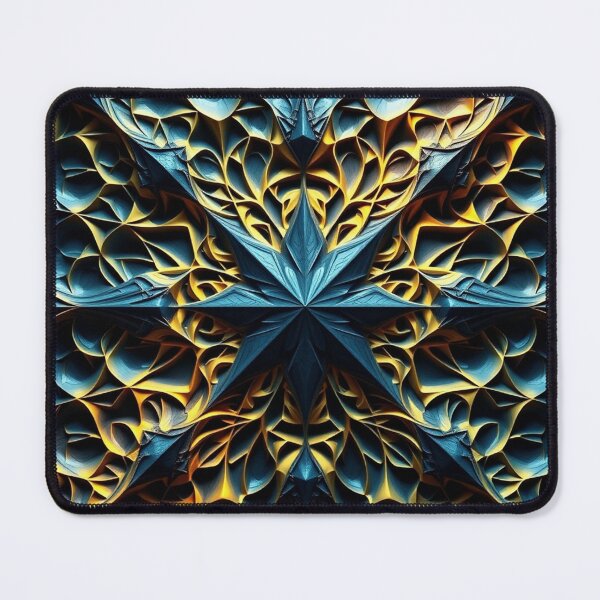 Item preview, Luxurious Blue Gold Cross Mandala Wall Art designed and sold by IntelliMindDesigns.