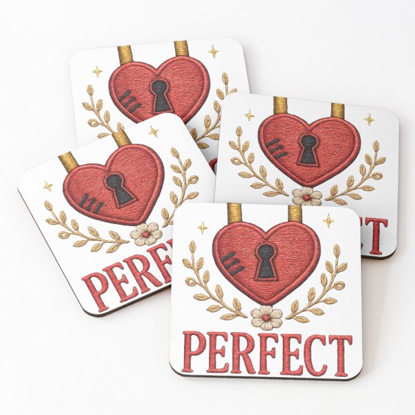 Item preview, Perfect Single Heart Lock Design, Funny Single Life Quote, Embroidered Valentine Graphic Tee designed and sold by Bigohobi.