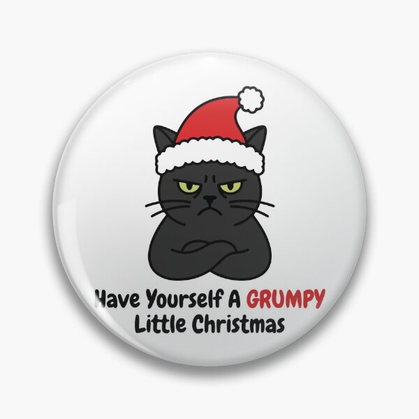 Item preview, Have Yourself A Grumpy Little Christmas Funny Black Cat Santa Hat designed and sold by raedattia.