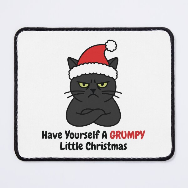Item preview, Have Yourself A Grumpy Little Christmas Funny Black Cat Santa Hat designed and sold by raedattia.