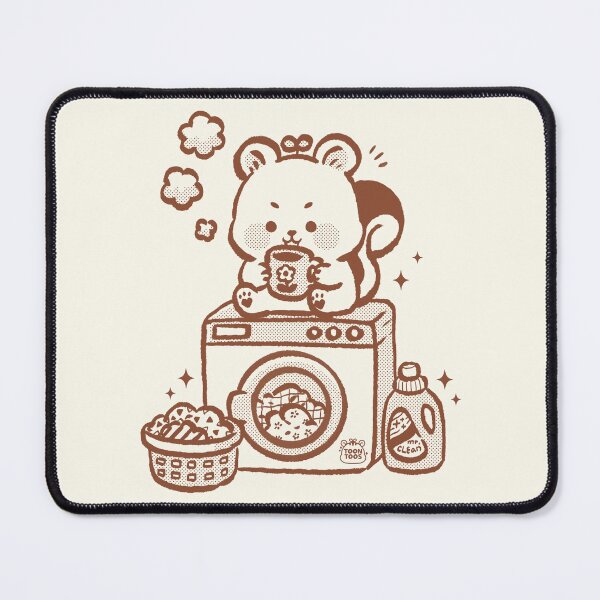 Item preview, Cute Squirrel Laundry Day Coffee Illustration designed and sold by ToonToos.