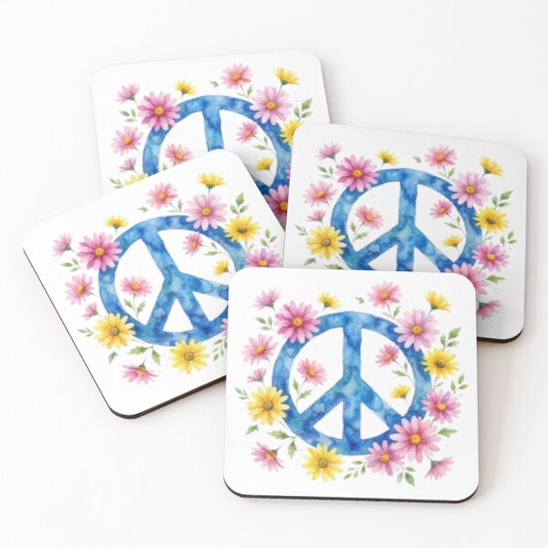 Item preview, Blue Peace Sign Floral designed and sold by HippyRikky.