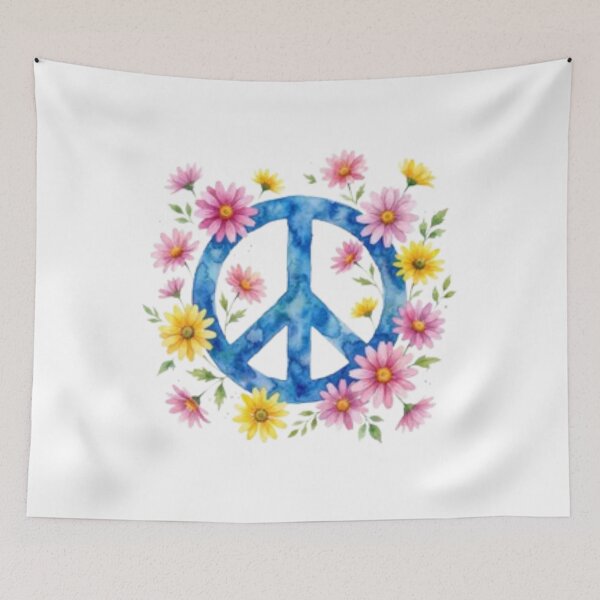 Item preview, Blue Peace Sign Floral designed and sold by HippyRikky.