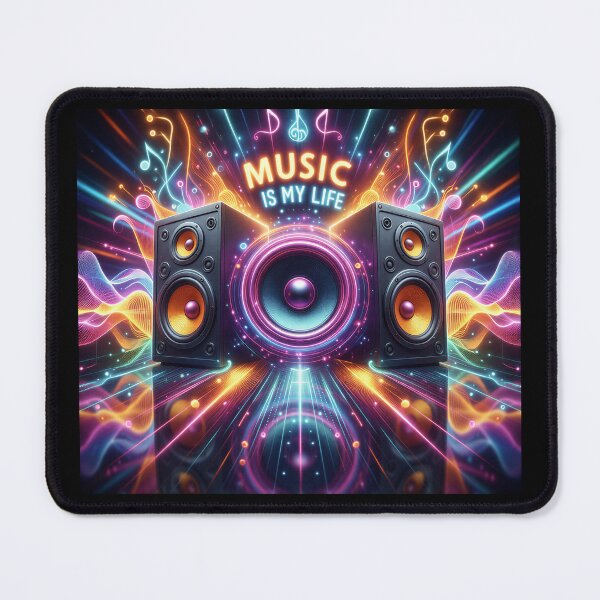 Item preview, Music Is My Life - Neon Speakers Explosion designed and sold by ColouryourlifeBE.
