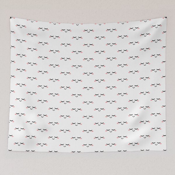 Item preview, Cute kawaii smiling calm blushing face pattern designed and sold by BlushyPrint.