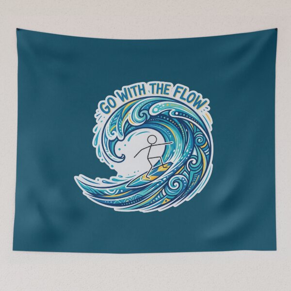 Item preview, Go With the Flow Stickman Surf Adventure designed and sold by Chroma Dreams .