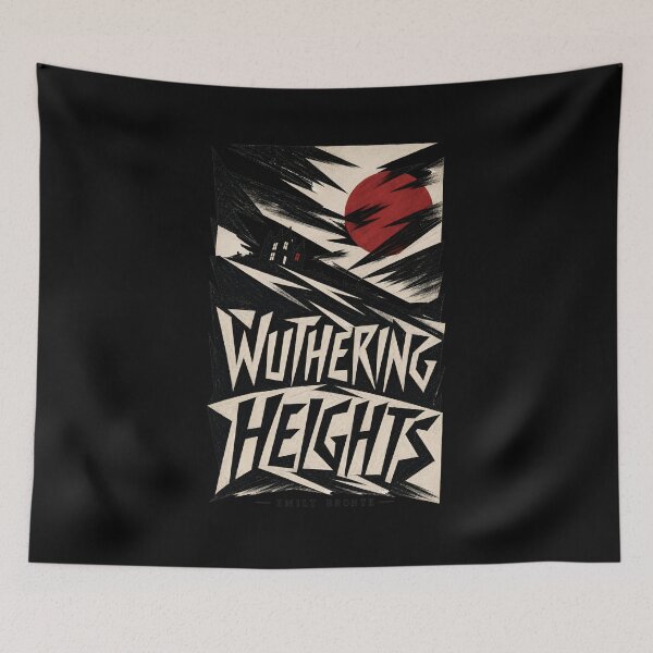 Item preview, Wuthering Heights Expressionist Gothic Manor Red Moon Art designed and sold by Fenay Designs.
