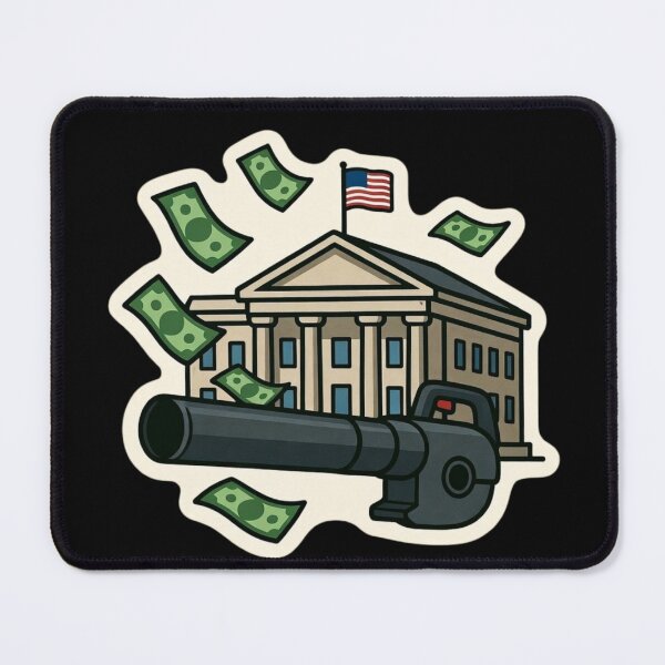 Item preview, Government Spending Money Leaf Blower Sticker designed and sold by GeekStickerLab.