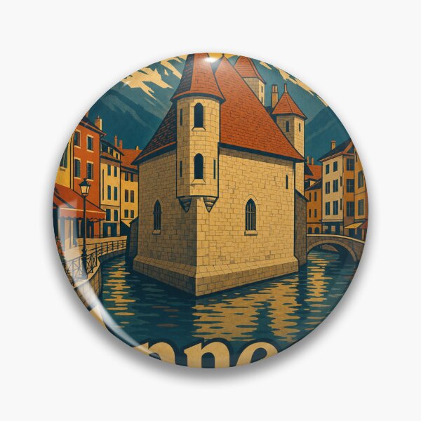 Item preview, Annecy France Travel Souvenir Retro Illustration designed and sold by VisualArtsOasis.