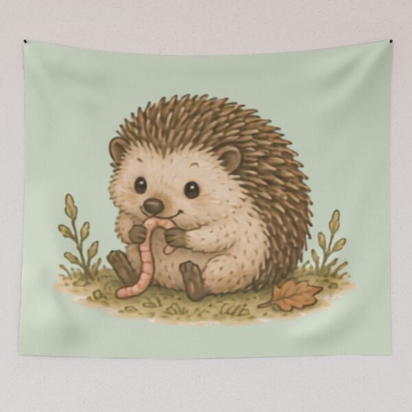 Item preview, Yummy Worm Hedgehog designed and sold by MellowMunchkins.
