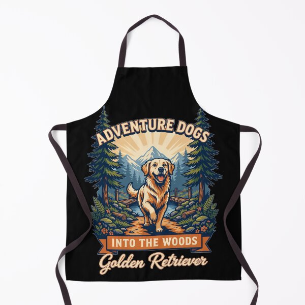Item preview, Adventure Dogs – Into the Woods | Golden Retriever Hiking Vintage Outdoor designed and sold by No Excuses Supply.