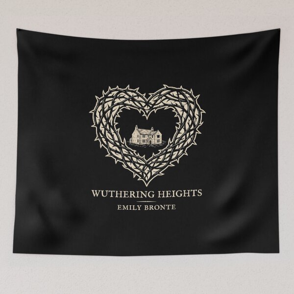 Item preview, Wuthering Heights Thorn Heart Manor Linocut Book Aesthetic designed and sold by Fenay Designs.