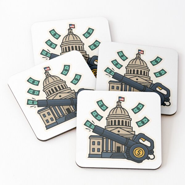 Item preview, US Capitol Money Blower Political Satire Sticker designed and sold by GeekStickerLab.