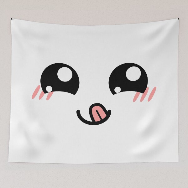Item preview, Cute kawaii happy smiling tongue out blushing face designed and sold by BlushyPrint.